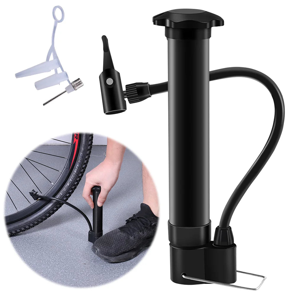 ebikesz Portable Mini Bike Pump - 80PSI High Pressure Manual Air Pump for Schrader Valve - Lightweight &amp; Compact