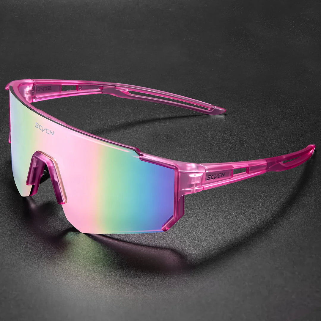 SCVCN S1411 Professional Cycling Sunglasses - UV400 Protection Wide View Eyewear - Lightweight TR-90 Sports Glasses for MTB &amp; Road Biking