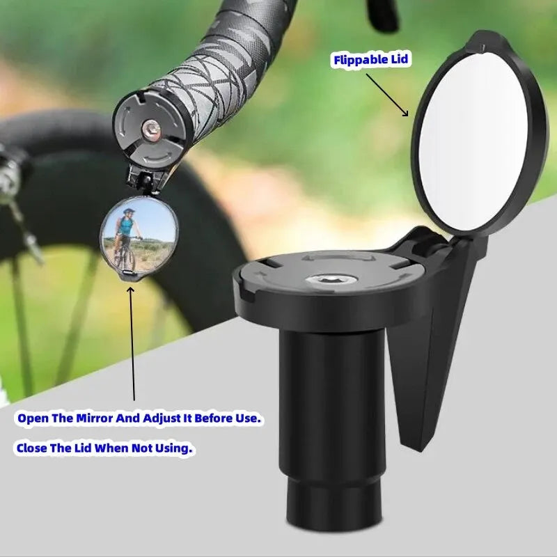 Bicycle 1PC Rear View Convex Mirror Handlebar Drop Bar Mount Acrylic Lens