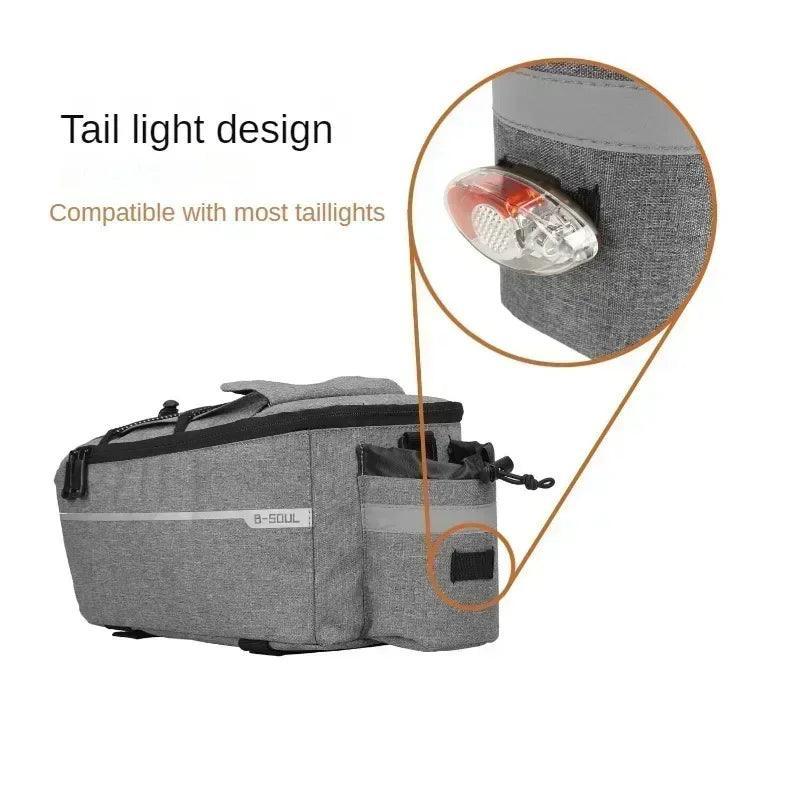 13L Bicycle Carrier Bag - Insulated Rear Rack Trunk Bag - Rainproof Pannier with Bottle Holder &amp; Shoulder Strap for Commuting &amp; Touring
