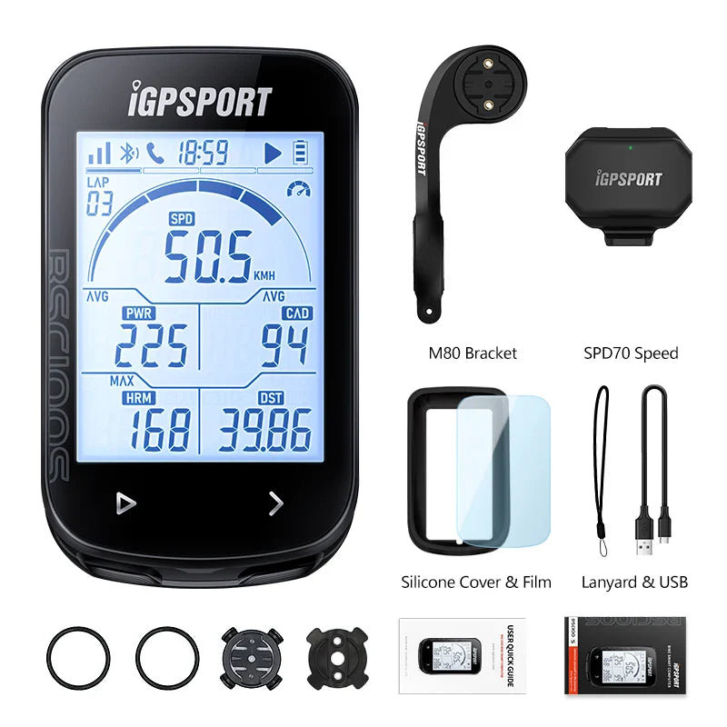 iGPSPORT BSC100S Smart GPS Bike Computer - 40H Battery Life, ANT+ &amp; Bluetooth Sync, Waterproof Cycling Speedometer