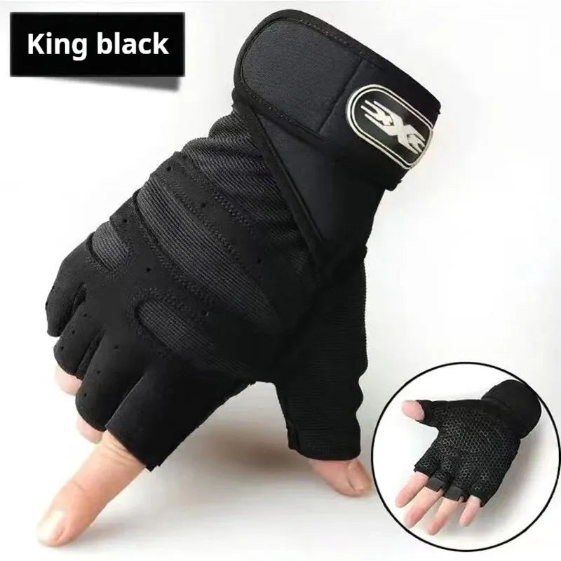 ebikesz Tactical Half Finger Sports Gloves - Anti-Slip &amp; Shockproof Mittens for Cycling, Mountaineering &amp; Fitness