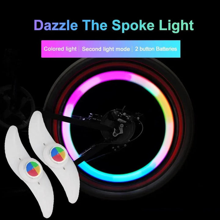 Colorful LED Bike Wheel Spoke Light - Waterproof Night Riding Safety Warning Lamp - Easy Install Neon Flash for MTB &amp; Road Bikes