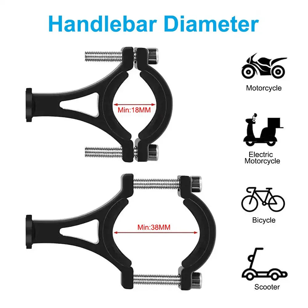 Universal Aluminum Alloy Bike Phone Holder - Anti-Slip Mechanical Lock Mount - Metal Motorcycle GPS Clip for 4.0"-6.5" Smartphones