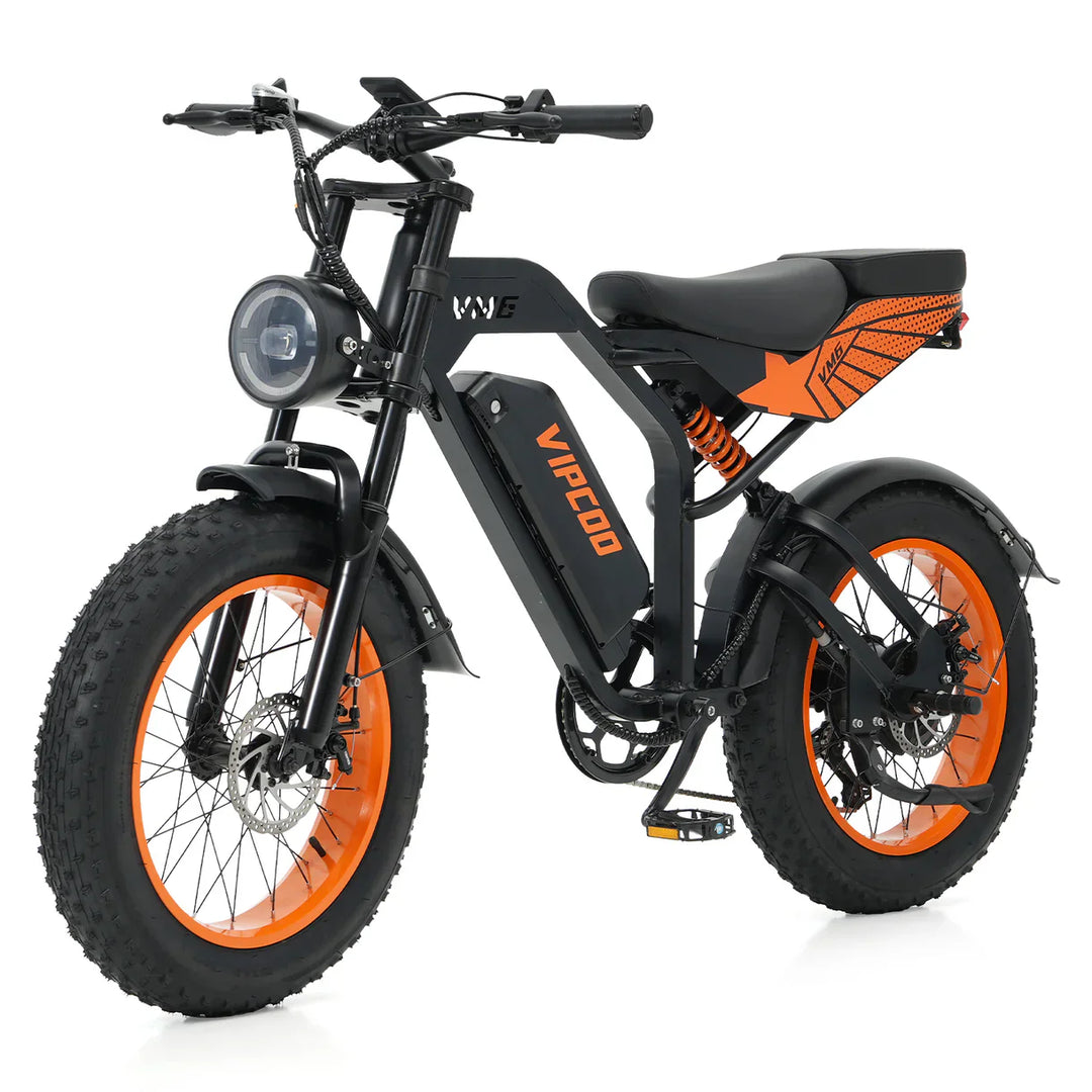 VIPCOO VM6 Fat Tire Electric City Bike with Removable Battery and LCD Display