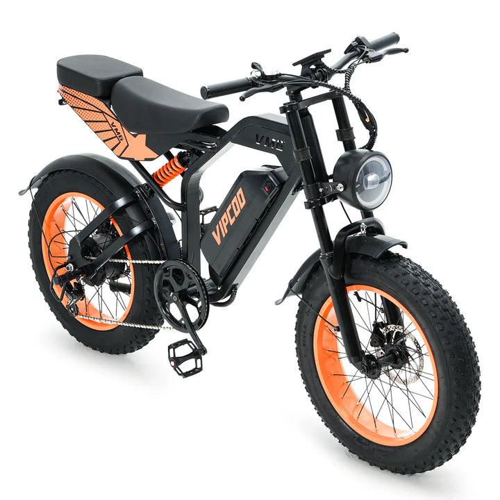 VIPCOO VM6 Fat Tire Electric City Bike with Removable Battery and LCD Display
