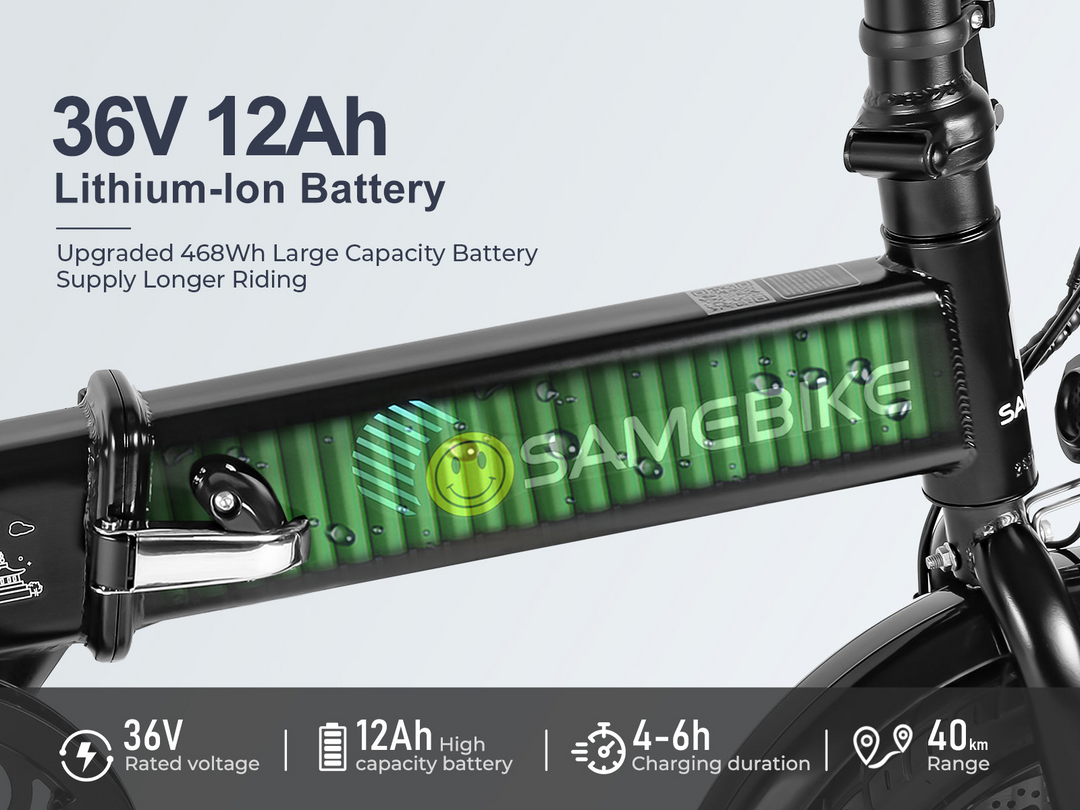 Samebike YINYU14 Portable Commuter Electric Bike with Real-Time LCD Data Display