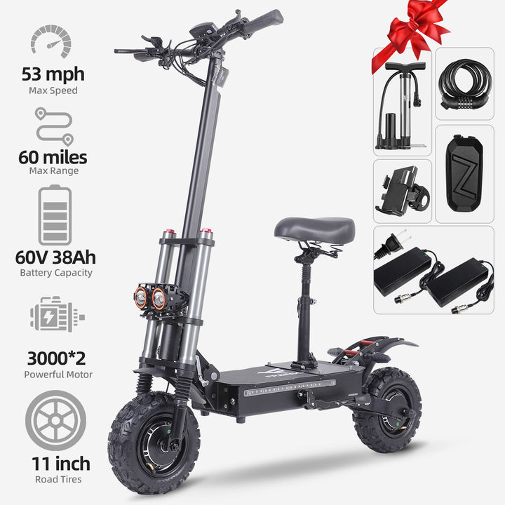 J30MAX 고속 오프로드 스쿠터 - 3000W*2, 90-100KM 주행거리, 듀얼 디스크 브레이크