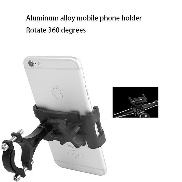 Aluminum Alloy Bike Phone Mount - 360° Rotatable Universal Bicycle Handlebar Holder - Heavy Duty Mechanical Lock for MTB, Road Bike &amp; E-Bike - Fits iPhone &amp; Samsung