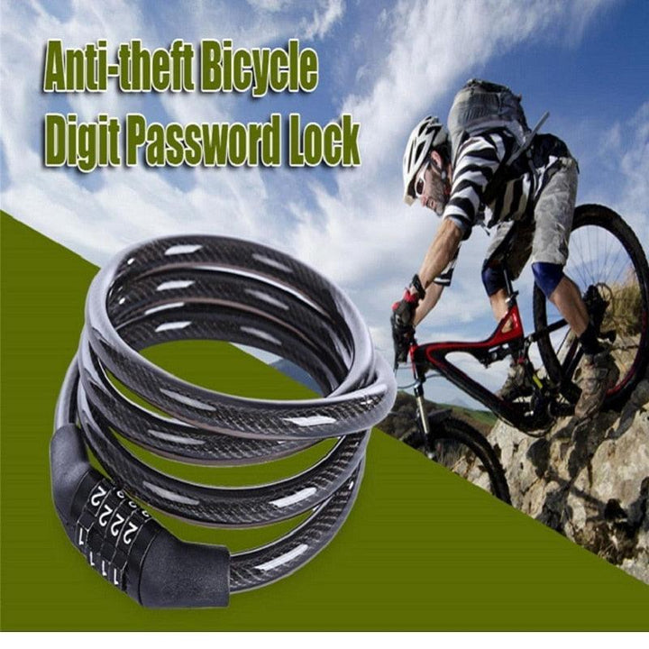 OIMG 100cm Anti-Theft Bike Cable Lock - Heavy Duty Alloy Steel Security Chain - Weatherproof PVC Coating - Keyless Combination Lock for MTB &amp; Road Bike