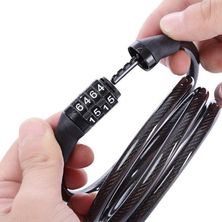 OIMG 100cm Anti-Theft Bike Cable Lock - Heavy Duty Alloy Steel Security Chain - Weatherproof PVC Coating - Keyless Combination Lock for MTB &amp; Road Bike
