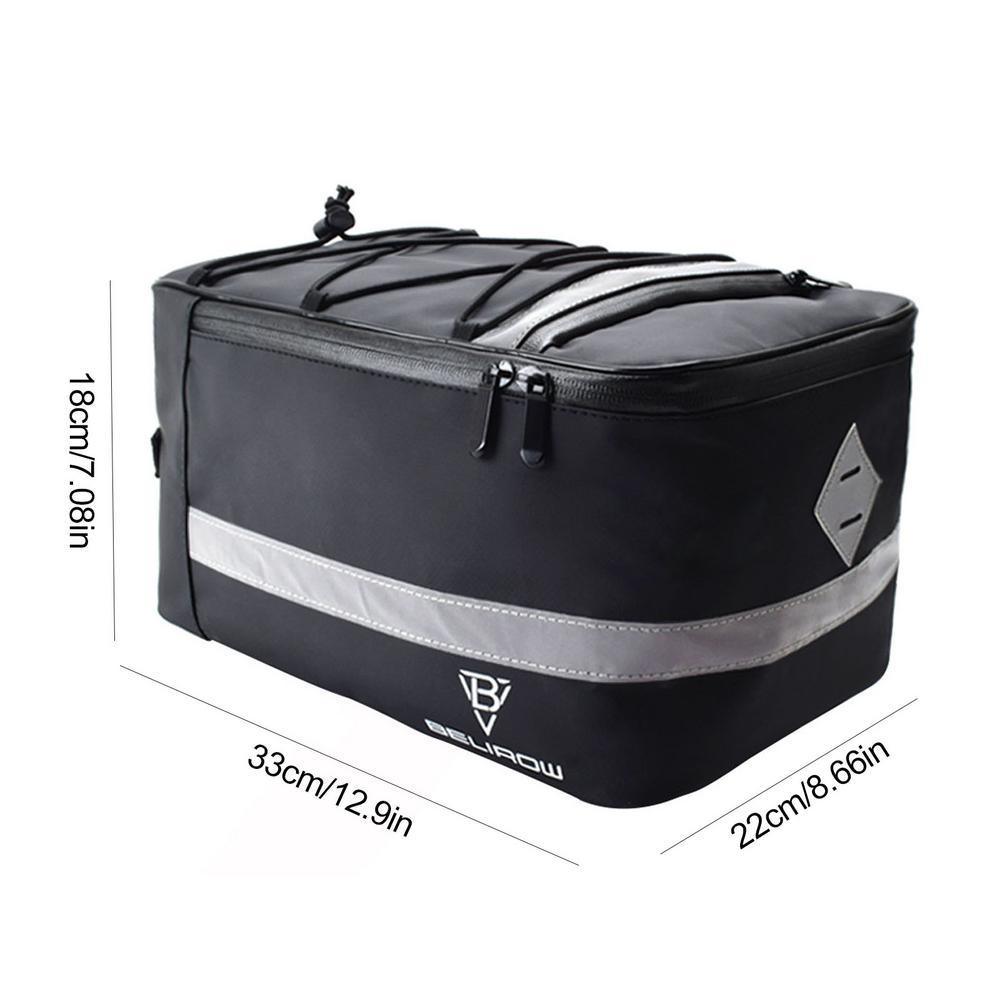 8L Large Capacity Bicycle Rack Bag - 600D Waterproof Oxford Cloth Pannier - Versatile Rear Seat Bag with Adjustable Partitions for Camera &amp; Gear