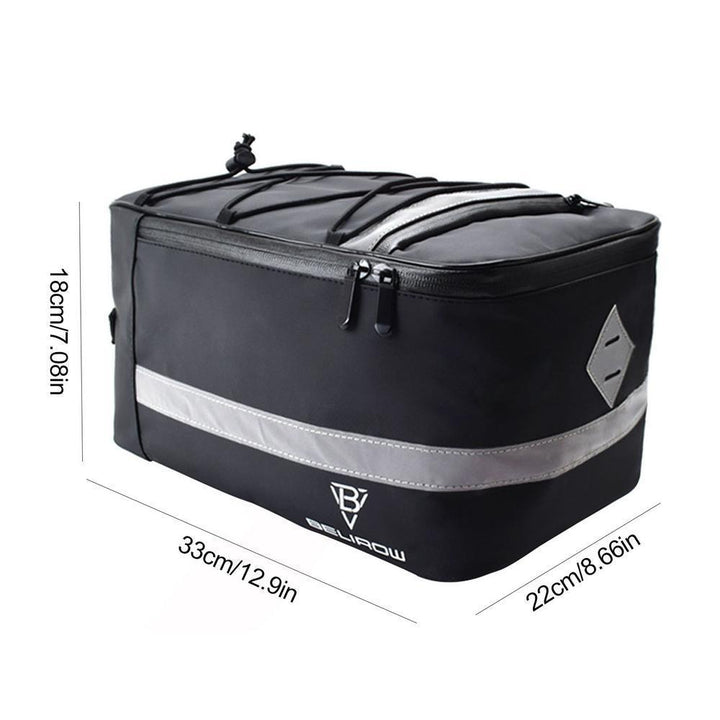 8L Large Capacity Bicycle Rack Bag - 600D Waterproof Oxford Cloth Pannier - Versatile Rear Seat Bag with Adjustable Partitions for Camera &amp; Gear