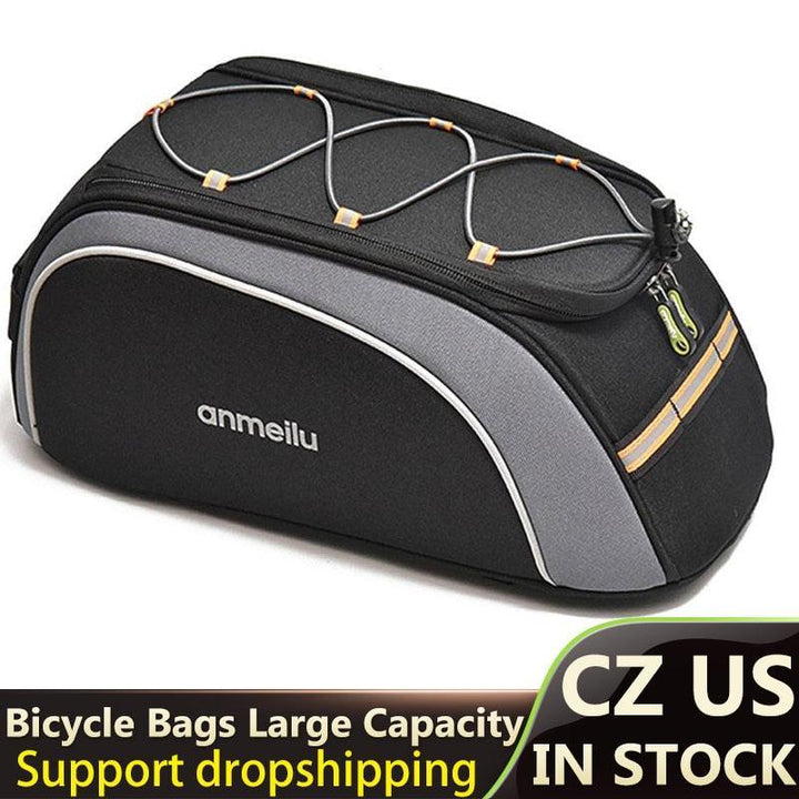 8L Large Capacity Bicycle Rack Bag - 600D Waterproof Oxford Cloth Pannier - Versatile Rear Seat Bag with Adjustable Partitions for Camera &amp; Gear