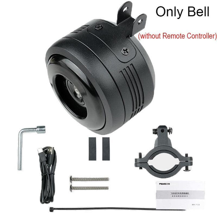 DODICI Electric Bike Horn &amp; Anti-Theft Alarm - 125dB High Volume Bicycle Bell - IPX6 Waterproof Aluminum Alloy with 30M Remote Control
