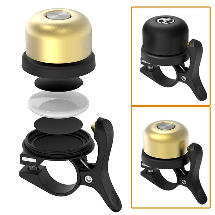 Toptrek Invisible Bike Bell for Apple AirTag - Hidden Anti-Theft GPS Tracker Mount - Classic Brass Sound &amp; Waterproof Design - Fits 21-25mm Handlebars