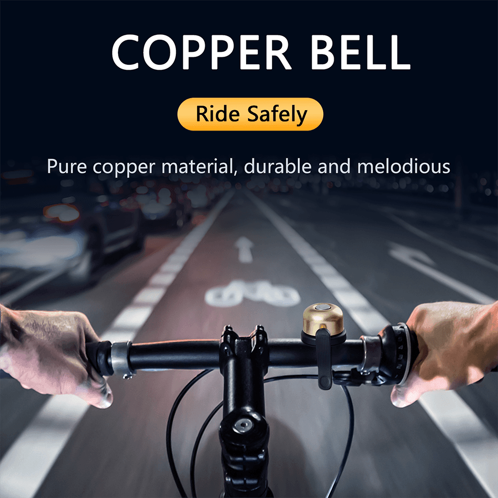 Toptrek Invisible Bike Bell for Apple AirTag - Hidden Anti-Theft GPS Tracker Mount - Classic Brass Sound &amp; Waterproof Design - Fits 21-25mm Handlebars
