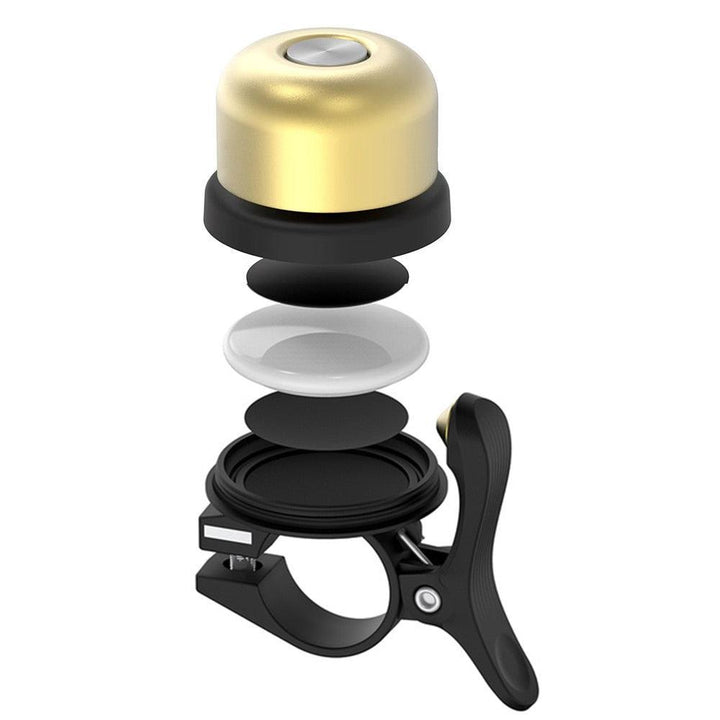 Toptrek Invisible Bike Bell for Apple AirTag - Hidden Anti-Theft GPS Tracker Mount - Classic Brass Sound &amp; Waterproof Design - Fits 21-25mm Handlebars