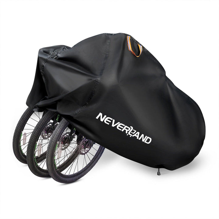 NEVERLAND Heavy-Duty Bike Cover for 2-3 Bikes - 100% Waterproof 210D Oxford Fabric - UV &amp; Dust Protector for MTB, Road &amp; E-Bikes