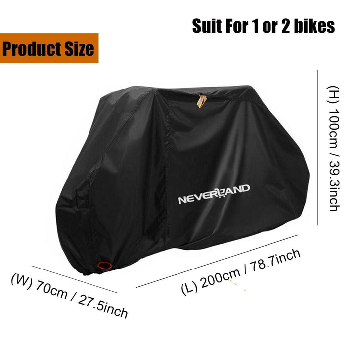 NEVERLAND Heavy-Duty Bike Cover for 2-3 Bikes - 100% Waterproof 210D Oxford Fabric - UV &amp; Dust Protector for MTB, Road &amp; E-Bikes