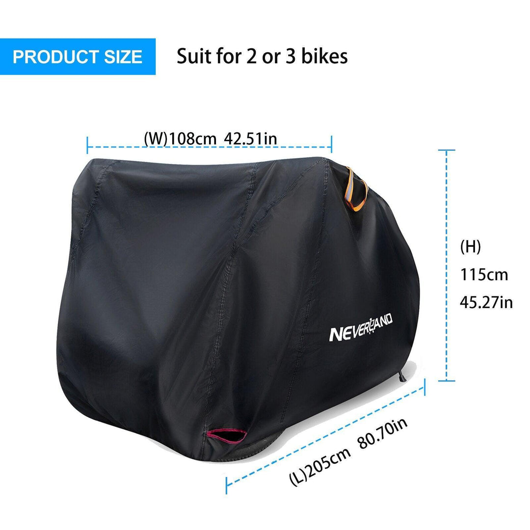 NEVERLAND Heavy-Duty Bike Cover for 2-3 Bikes - 100% Waterproof 210D Oxford Fabric - UV &amp; Dust Protector for MTB, Road &amp; E-Bikes