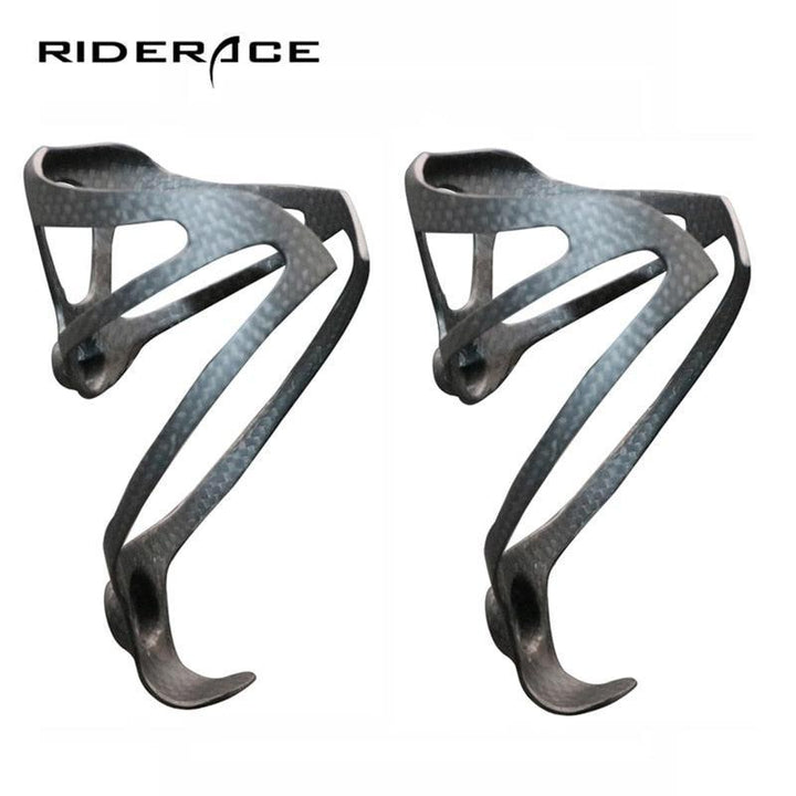 riderace Full 3K Carbon Fiber Bike Bottle Cage - Ultralight 25g - High Strength Water Bottle Holder for Road &amp; MTB - Fits Standard 74mm Bottles
