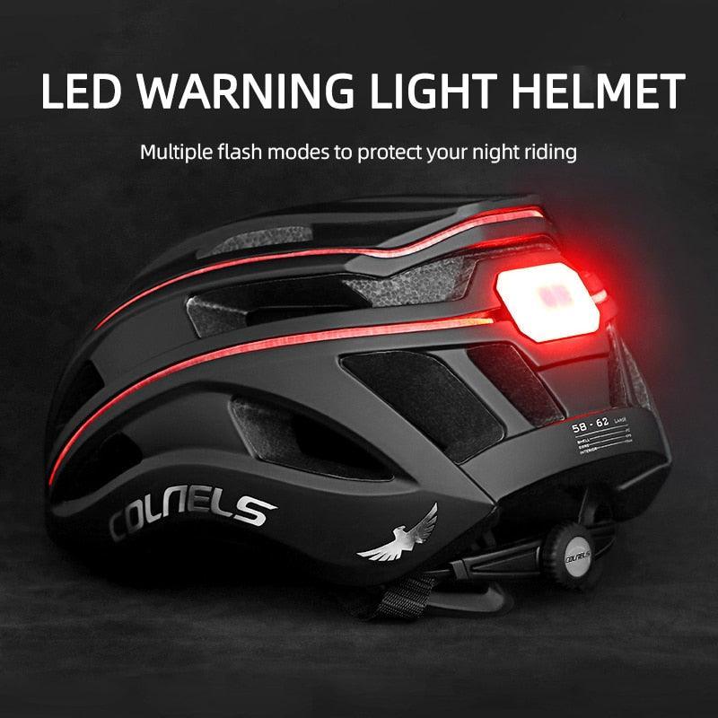 COLNELS Integrally-Molded Bicycle Helmet - Ultralight 270g MTB &amp; Road Safety Cap - 20 Vents Breathable Design with LED Light Option - Size M/L