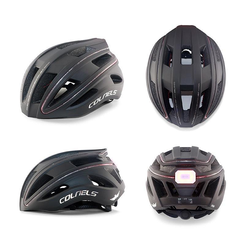 COLNELS Integrally-Molded Bicycle Helmet - Ultralight 270g MTB &amp; Road Safety Cap - 20 Vents Breathable Design with LED Light Option - Size M/L