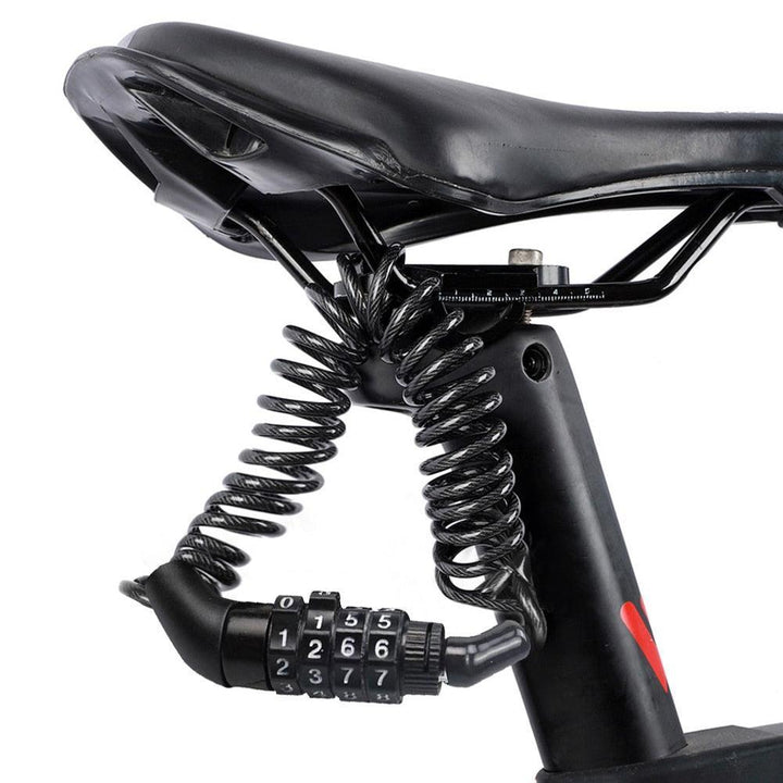 Ultralight Bicycle Helmet Lock - 1.5m Stretchable Steel Cable Chain - 4 Digit Resettable Password Anti-Theft Lock for MTB, Road Bike &amp; Motorcycle