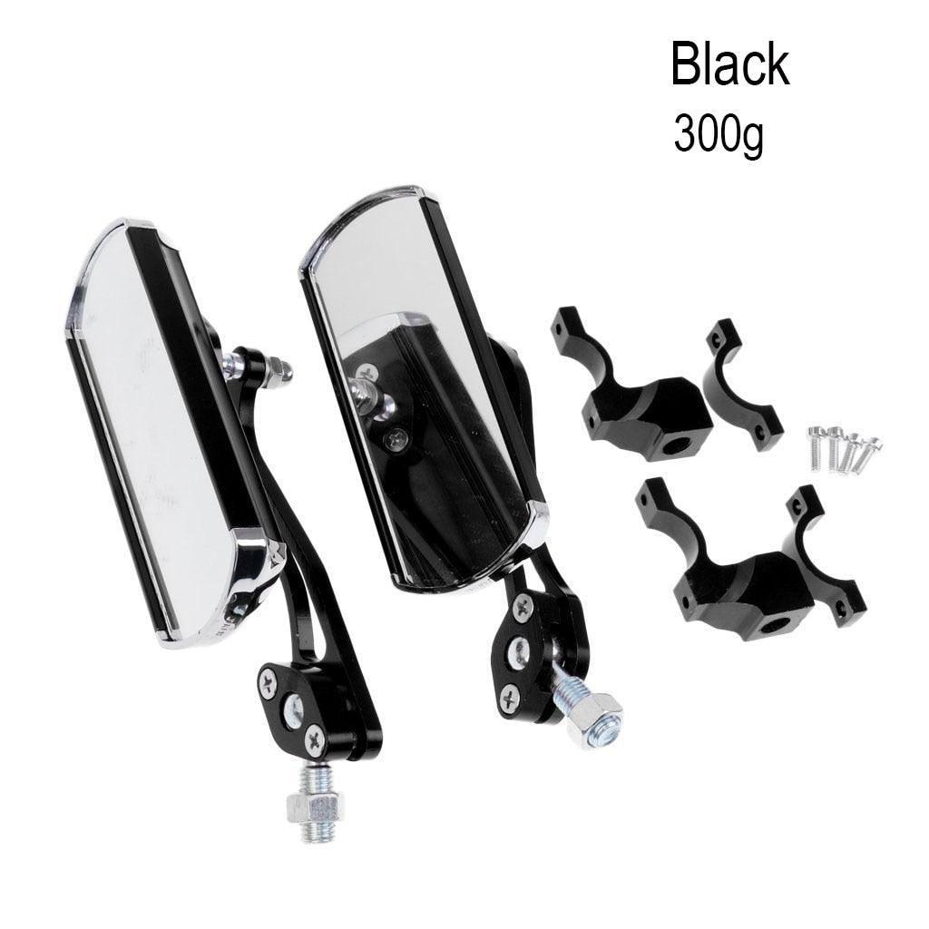 NowAct A2A017 Aluminum Bicycle Rear View Mirror - 360° Adjustable Real Glass Mirrors - Universal Handlebar Mount for E-Bike, Motorcycle &amp; Scooters