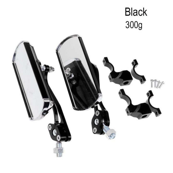 NowAct A2A017 Aluminum Bicycle Rear View Mirror - 360° Adjustable Real Glass Mirrors - Universal Handlebar Mount for E-Bike, Motorcycle &amp; Scooters