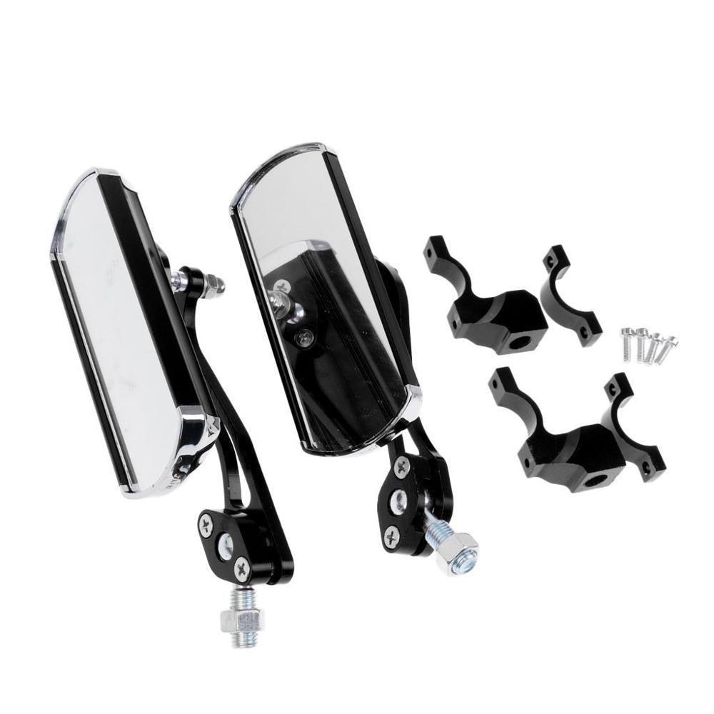 NowAct A2A017 Aluminum Bicycle Rear View Mirror - 360° Adjustable Real Glass Mirrors - Universal Handlebar Mount for E-Bike, Motorcycle &amp; Scooters