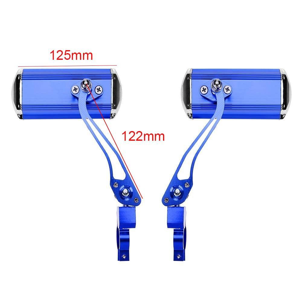 NowAct A2A017 Aluminum Bicycle Rear View Mirror - 360° Adjustable Real Glass Mirrors - Universal Handlebar Mount for E-Bike, Motorcycle &amp; Scooters