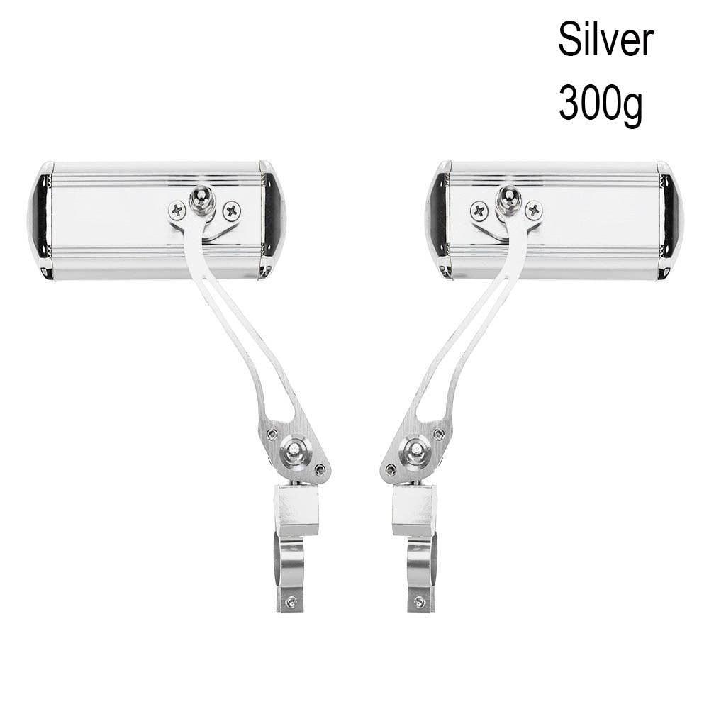 NowAct A2A017 Aluminum Bicycle Rear View Mirror - 360° Adjustable Real Glass Mirrors - Universal Handlebar Mount for E-Bike, Motorcycle &amp; Scooters