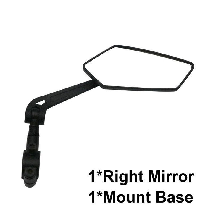 Ride Race Wide-Range Bicycle Rear View Mirror - HD Glass Convex Mirror - Multi-Angle Adjustable - Universal Fit for 22-25mm Handlebars - MTB &amp; Road Bike Reflector