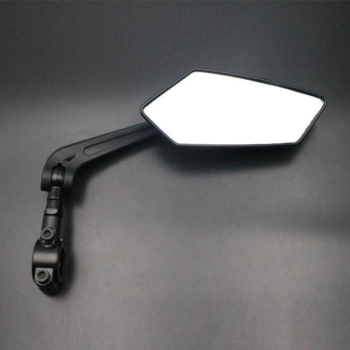 Ride Race Wide-Range Bicycle Rear View Mirror - HD Glass Convex Mirror - Multi-Angle Adjustable - Universal Fit for 22-25mm Handlebars - MTB &amp; Road Bike Reflector
