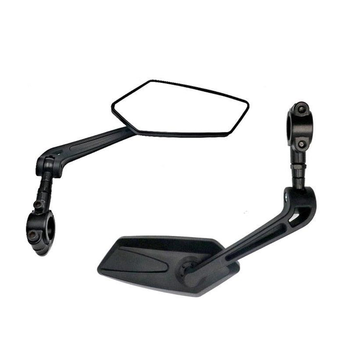 Ride Race Wide-Range Bicycle Rear View Mirror - HD Glass Convex Mirror - Multi-Angle Adjustable - Universal Fit for 22-25mm Handlebars - MTB &amp; Road Bike Reflector