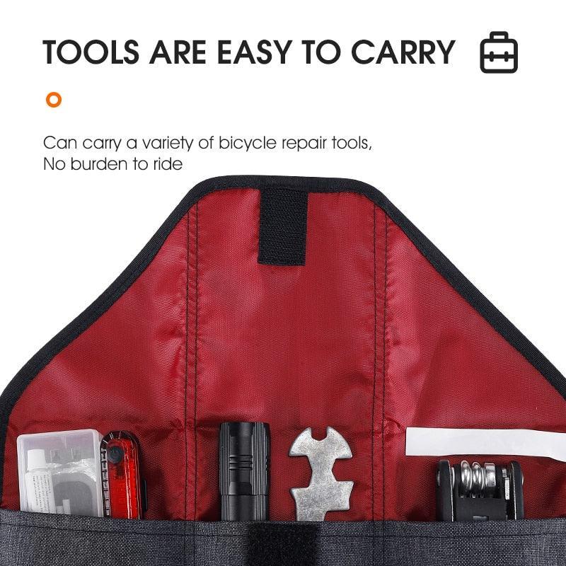 WEST BIKING Ultralight Folding Bike Saddle Bag - 92g Compact Tool Organizer - 600D Scratch-Resistant Polyester Tail Pouch for MTB &amp; Road Bikes
