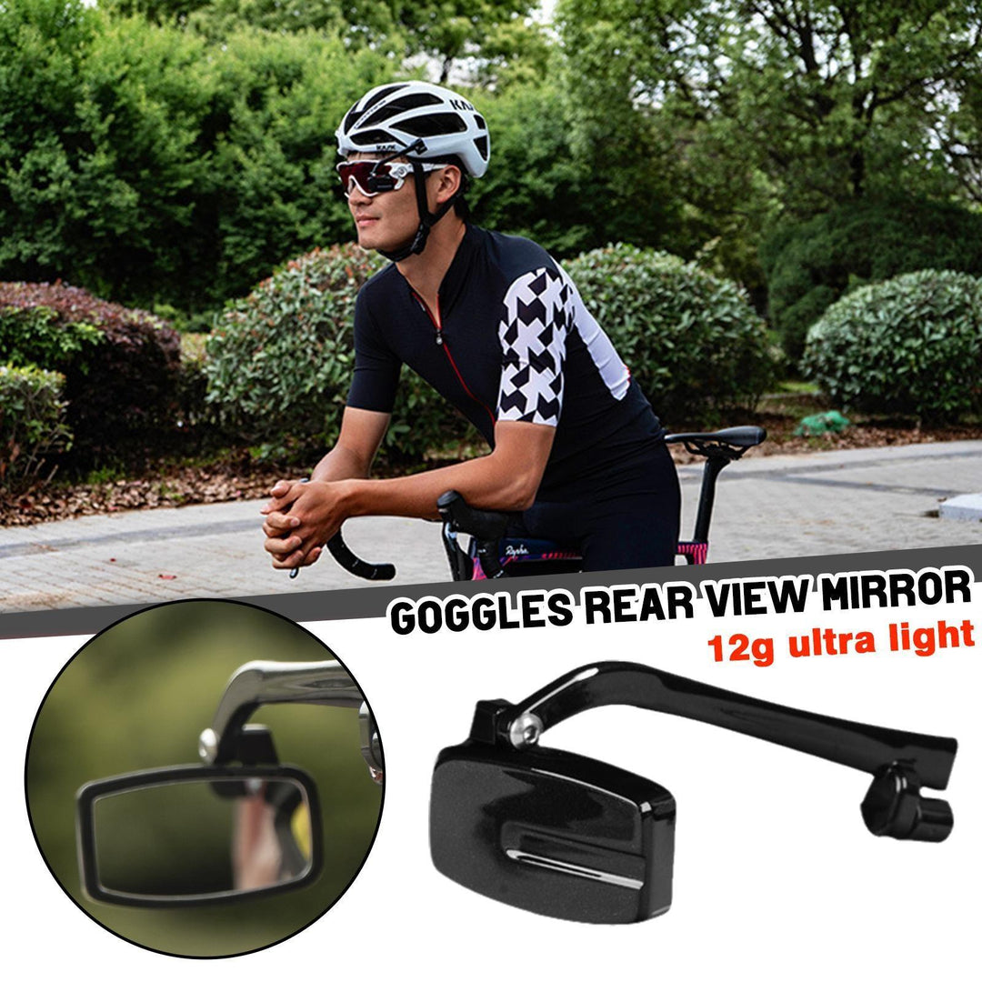 Cycling Goggles Rear View Mirror - 360° Adjustable Wide-Angle HD Mirror - Ultra-Lightweight Safety Accessory for Road &amp; Mountain Biking
