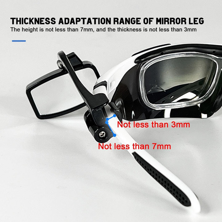 Cycling Goggles Rear View Mirror - 360° Adjustable Wide-Angle HD Mirror - Ultra-Lightweight Safety Accessory for Road &amp; Mountain Biking