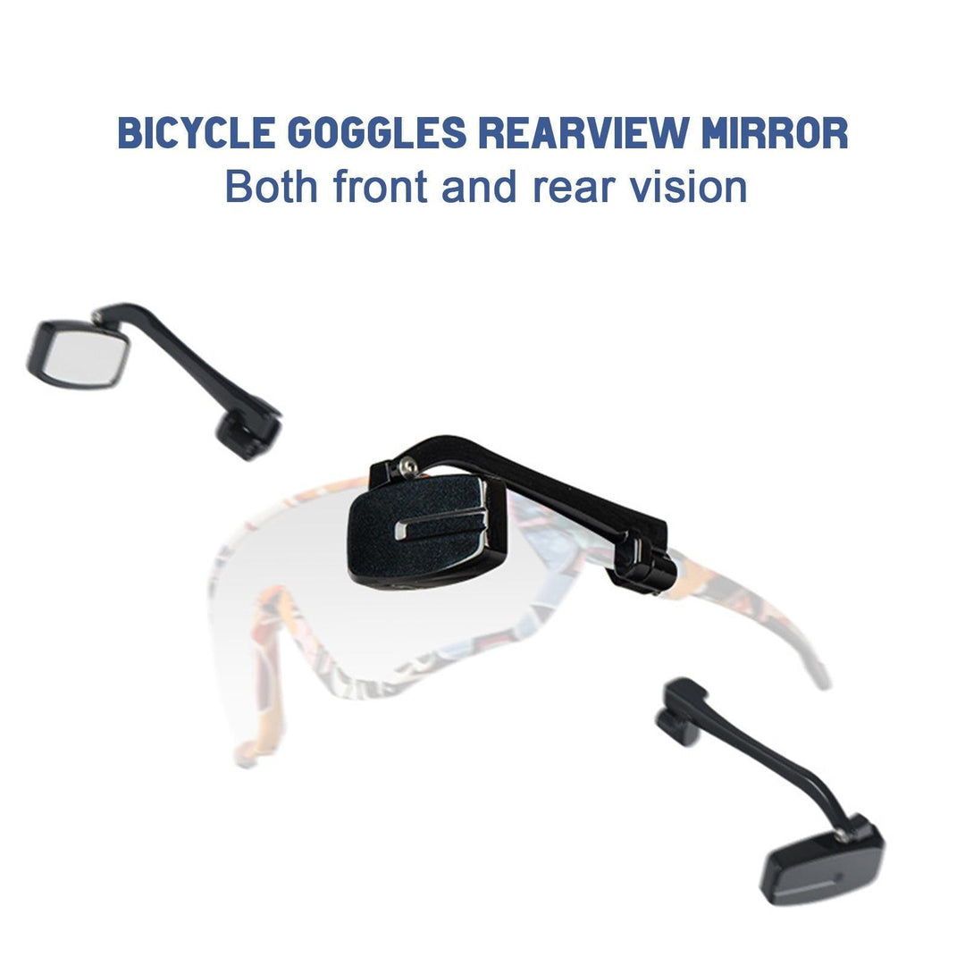 Cycling Goggles Rear View Mirror - 360° Adjustable Wide-Angle HD Mirror - Ultra-Lightweight Safety Accessory for Road &amp; Mountain Biking