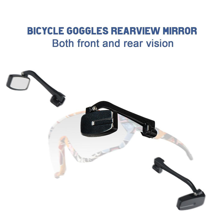 Cycling Goggles Rear View Mirror - 360° Adjustable Wide-Angle HD Mirror - Ultra-Lightweight Safety Accessory for Road &amp; Mountain Biking