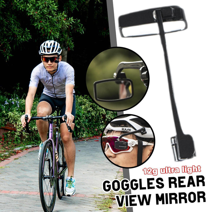 Cycling Goggles Rear View Mirror - 360° Adjustable Wide-Angle HD Mirror - Ultra-Lightweight Safety Accessory for Road &amp; Mountain Biking
