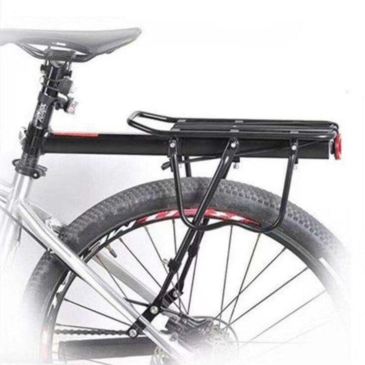 QILEJVS 110lbs Heavy Duty Bike Cargo Rack - Universal Aluminum Rear Bike Rack - Quick Release Seatpost Mount with 4-Leg Support &amp; Safety Reflector