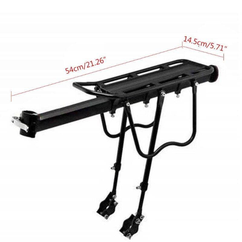 QILEJVS 110lbs Heavy Duty Bike Cargo Rack - Universal Aluminum Rear Bike Rack - Quick Release Seatpost Mount with 4-Leg Support &amp; Safety Reflector