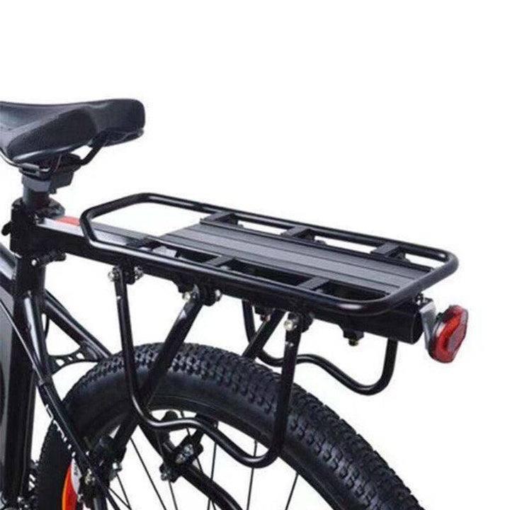 QILEJVS 110lbs Heavy Duty Bike Cargo Rack - Universal Aluminum Rear Bike Rack - Quick Release Seatpost Mount with 4-Leg Support &amp; Safety Reflector