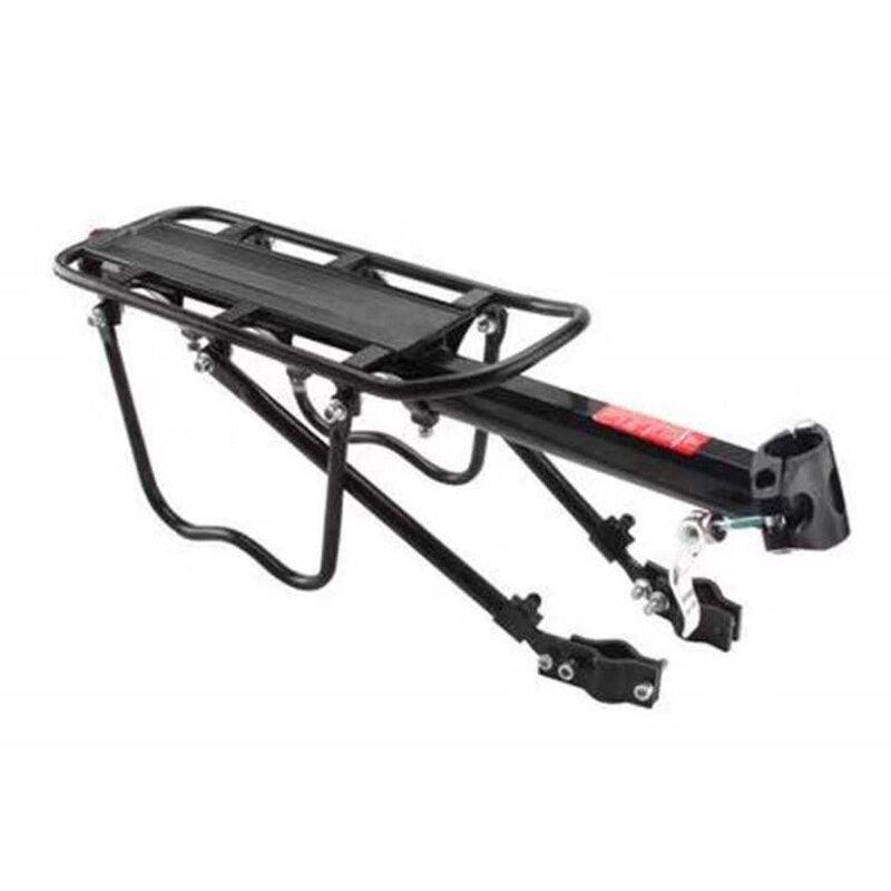 QILEJVS 110lbs Heavy Duty Bike Cargo Rack - Universal Aluminum Rear Bike Rack - Quick Release Seatpost Mount with 4-Leg Support &amp; Safety Reflector