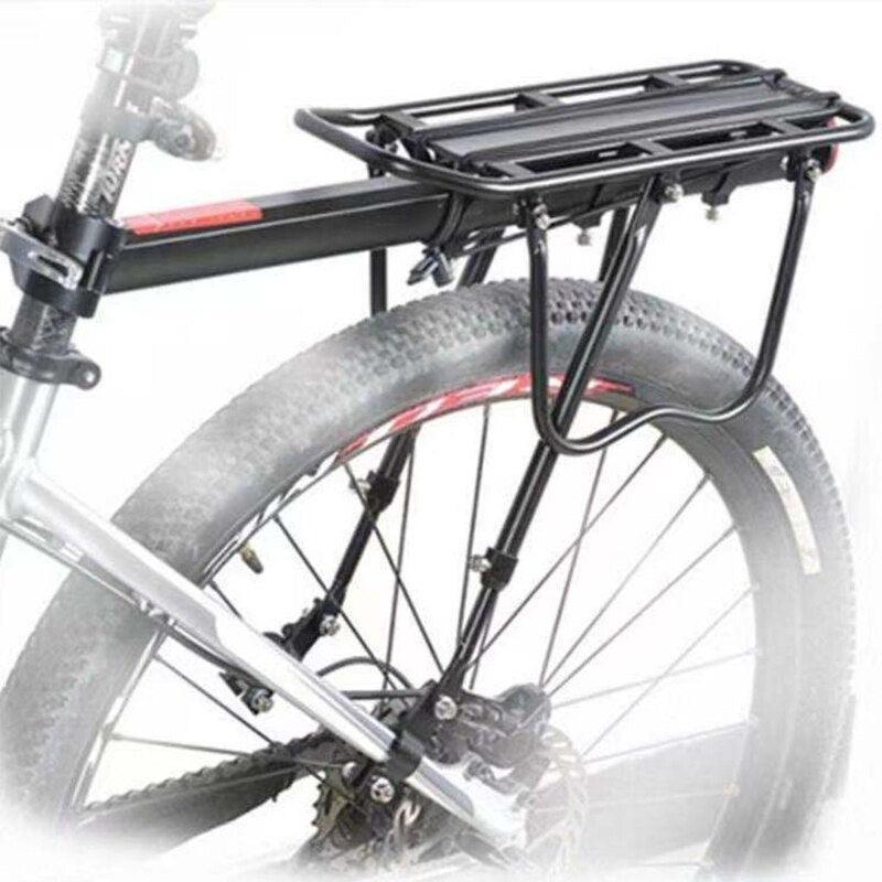 QILEJVS 110lbs Heavy Duty Bike Cargo Rack - Universal Aluminum Rear Bike Rack - Quick Release Seatpost Mount with 4-Leg Support &amp; Safety Reflector