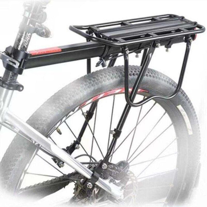 QILEJVS 110lbs Heavy Duty Bike Cargo Rack - Universal Aluminum Rear Bike Rack - Quick Release Seatpost Mount with 4-Leg Support &amp; Safety Reflector