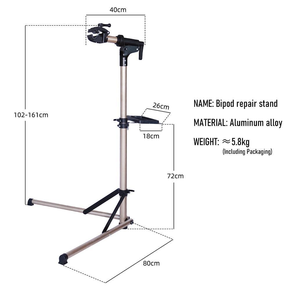 ThinkRider RS-100 Aluminum Alloy Bike Repair Stand - 360° Rotatable Professional Workstand - Foldable &amp; Height Adjustable (102-161cm) - Includes Magnetic Tool Tray